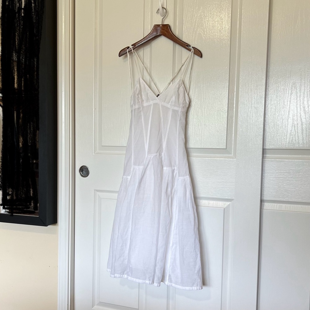Armani Exchange gauzy white princess slip dress P0